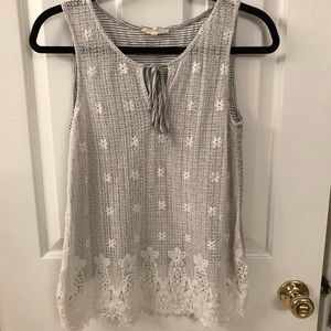 Super cute embroidered lace tank. Worn only 1x!